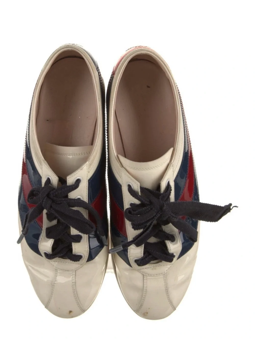 Gucci Sylvie Web Accent Patent Leather Sneakers